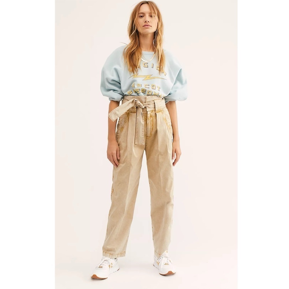 Closed Glen High Waist Tie Belt Pants Portuguese Fabric Cream 24 Neutral Modern